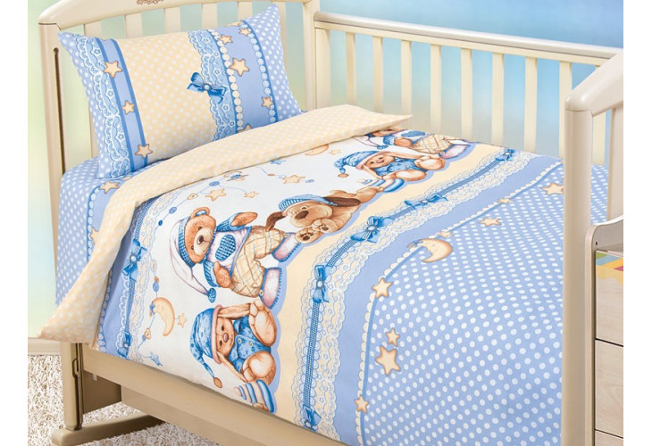 Комплект постельного белья "Нежный сон" для детской кроватки, самойловская бязь