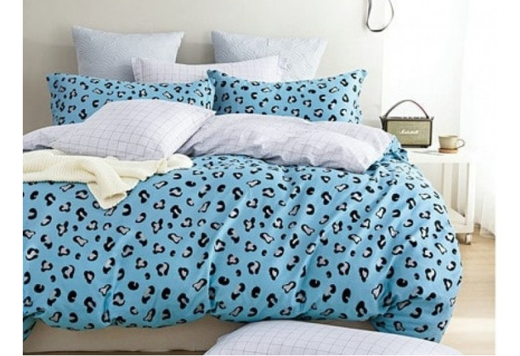 Комплект постельного белья "Морской леопард" Евро на молнии, сатин